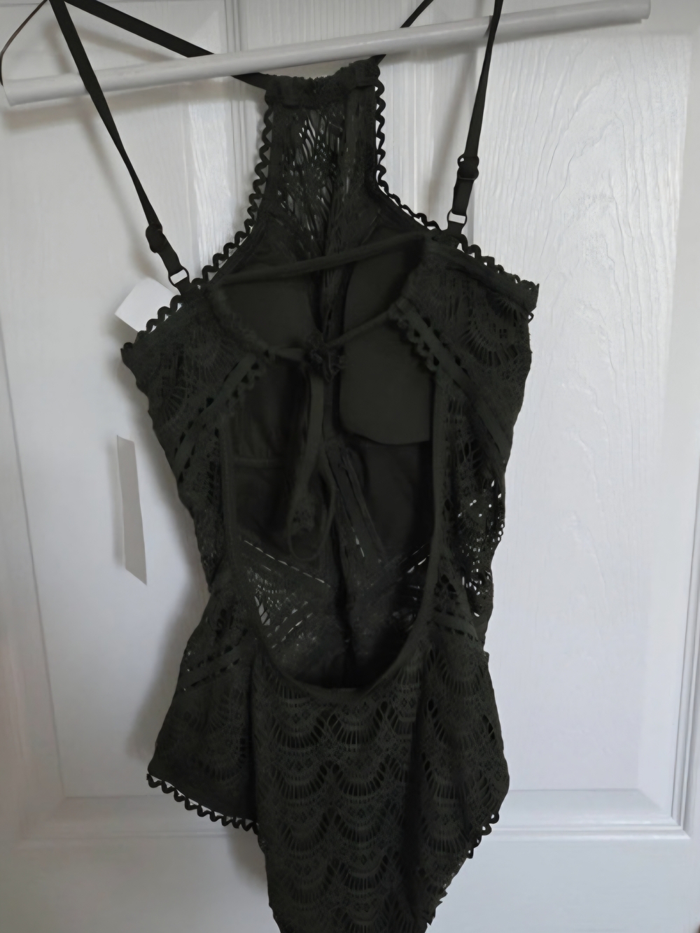 Beach Lace Boho Chic Olive Crochet Halter Bathing suit - Picture 5 of 5